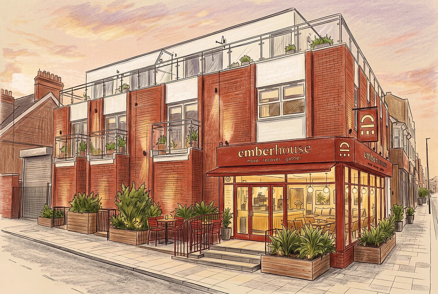 Sketch of Ember House on Portland Road, Hove